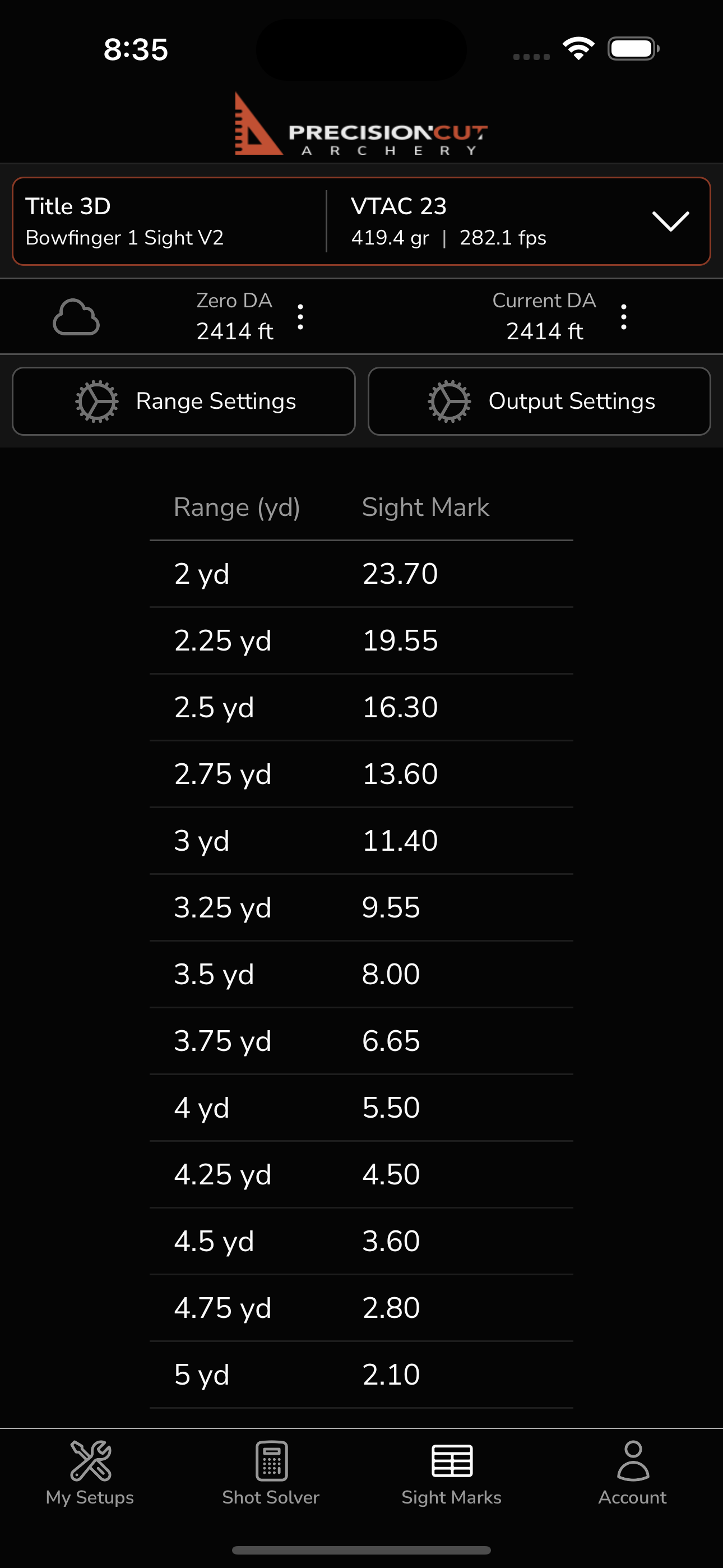 Precision Cut Archery mobile app