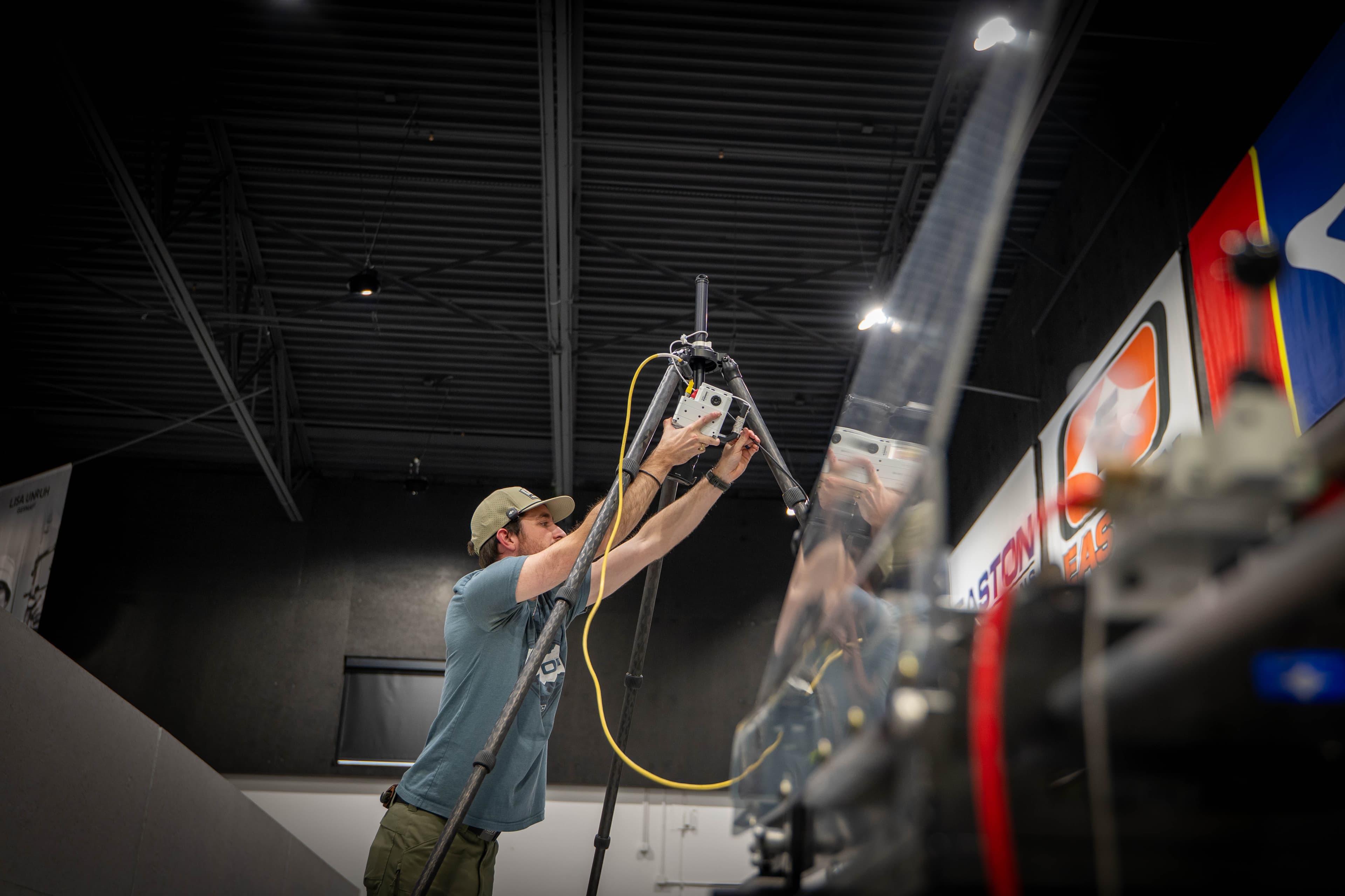 Mounting the overhead calibration camera above the test rig